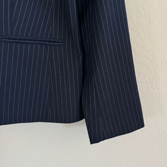 NWT Cupcakes & Cashmere Night Sky Dark Blue Navy Pinstripe Pocket Blazer Size M - Picture 5 of 9